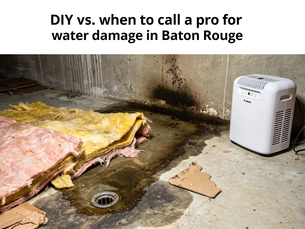 DIY vs. when to call a pro for water damage in Baton Rouge